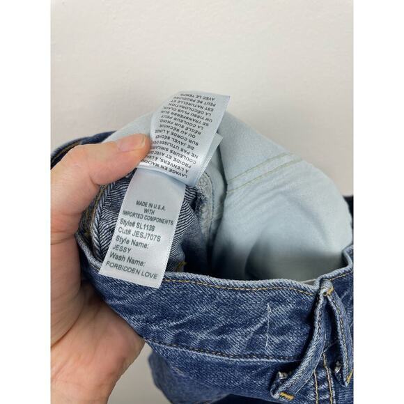 SLVRLAKE Jessy Jean blue in forbidden love high rise straight size 25 - Picture 7 of 8